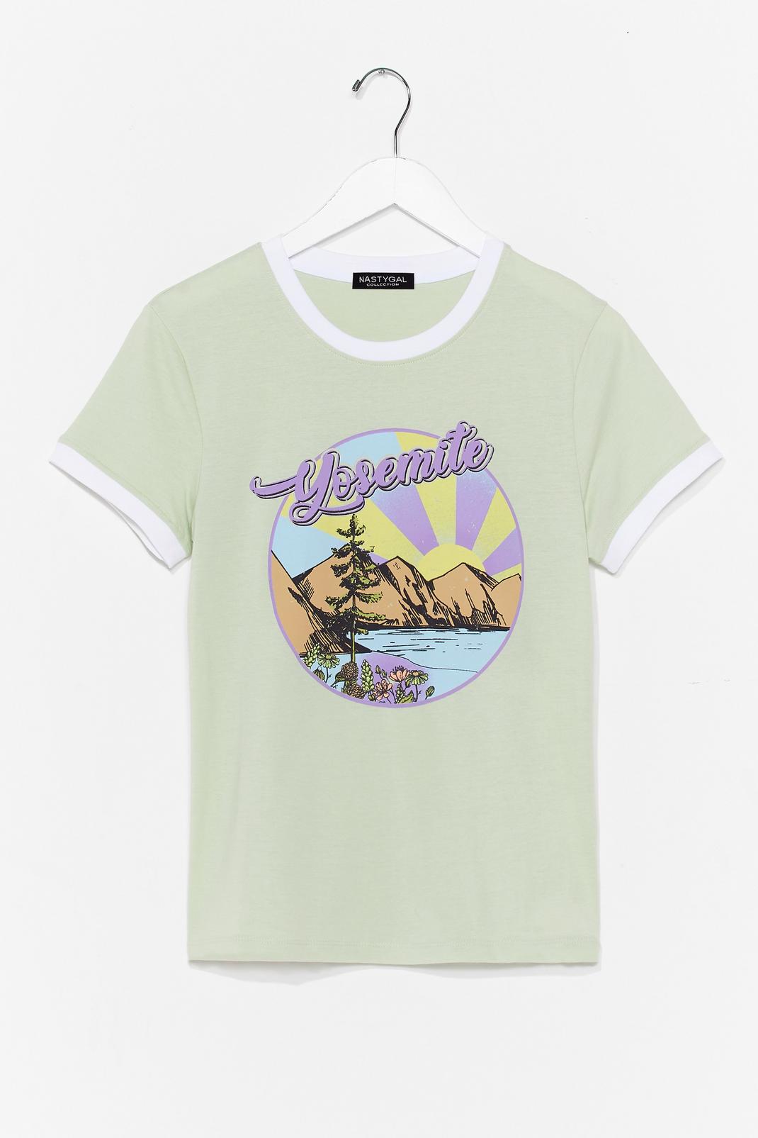 Pistachio Yosemite National Park Ringer T-Shirt image number 1