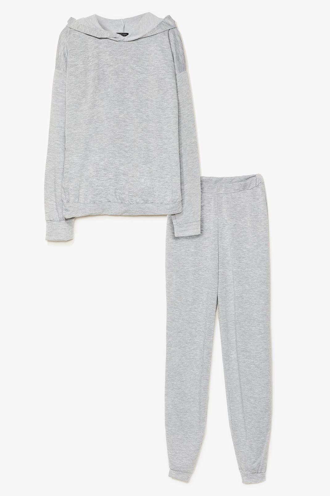 Grey marl Grocery Store Run Cropped Hoodie and Jogger Set image number 1