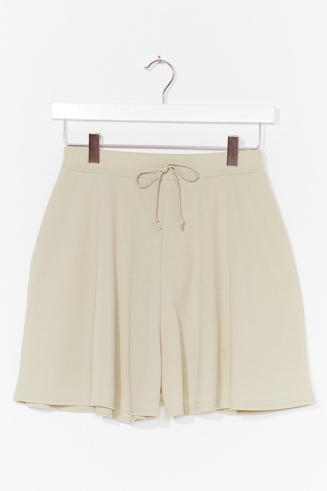 Tie Up Loose Ends Ribbed High-Waisted Shorts image number 1