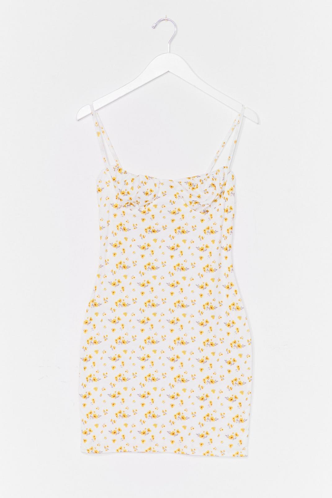 White Fill Your Cup Floral Mini Dress image number 1