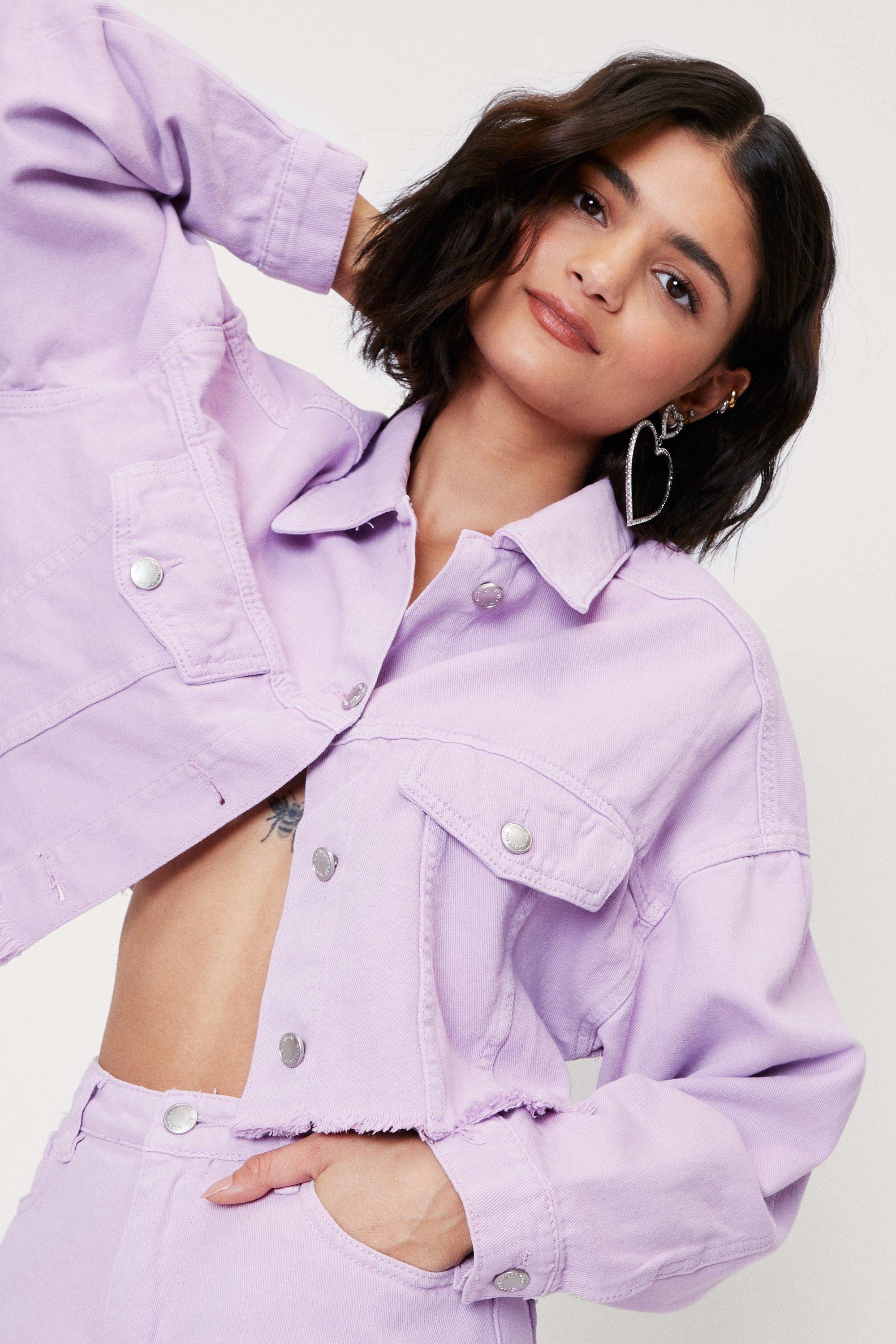 Cropped lilac denim jacket hotsell