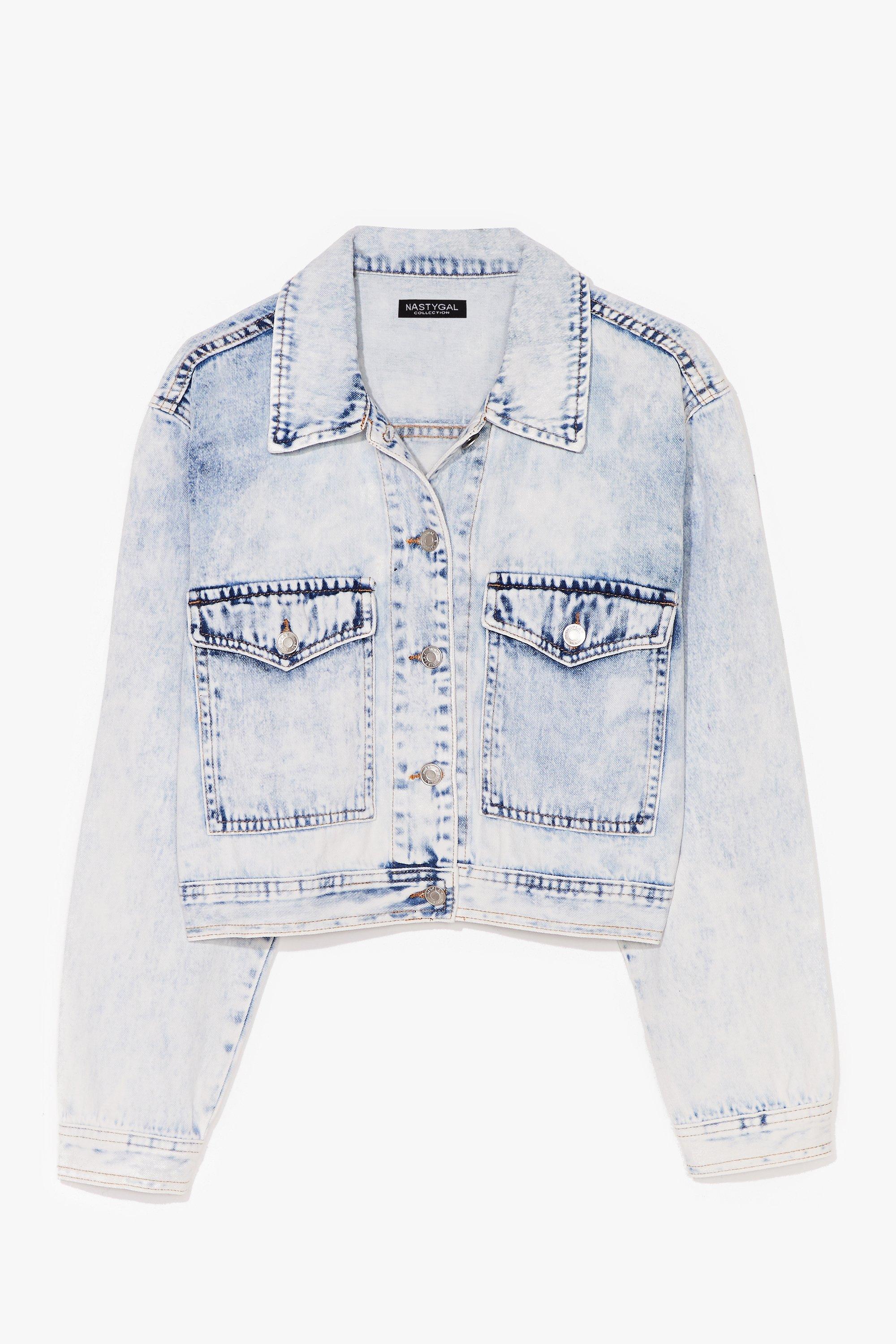 light acid wash denim jacket