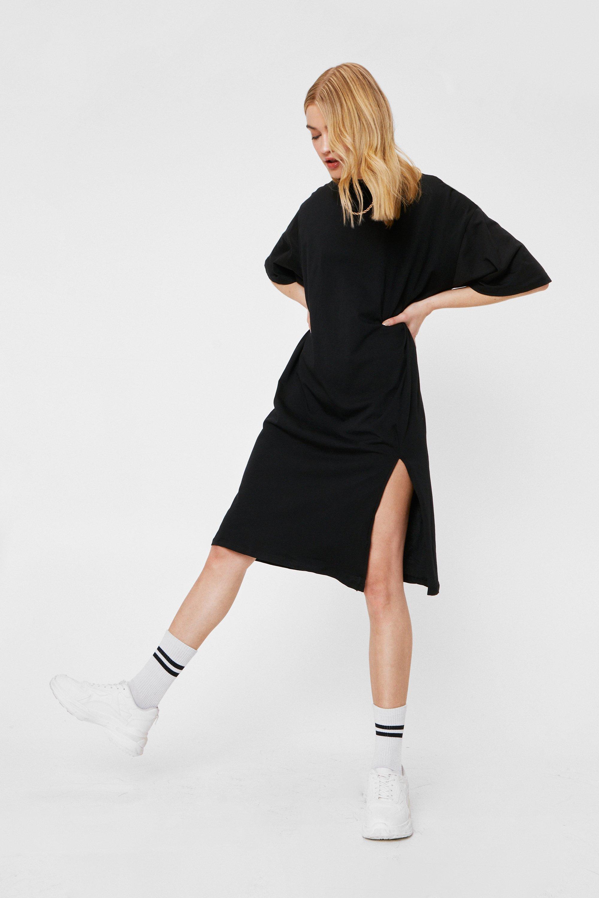 Split Midi T-Shirt Dress