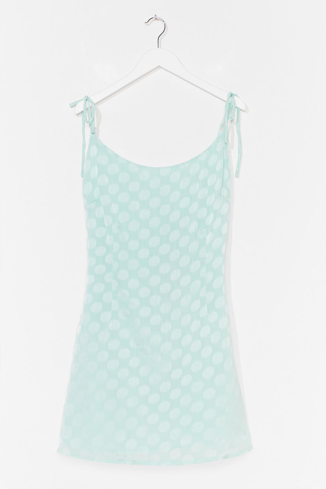 Mint Jacquard Polka Dot Mini Cami Dress image number 1