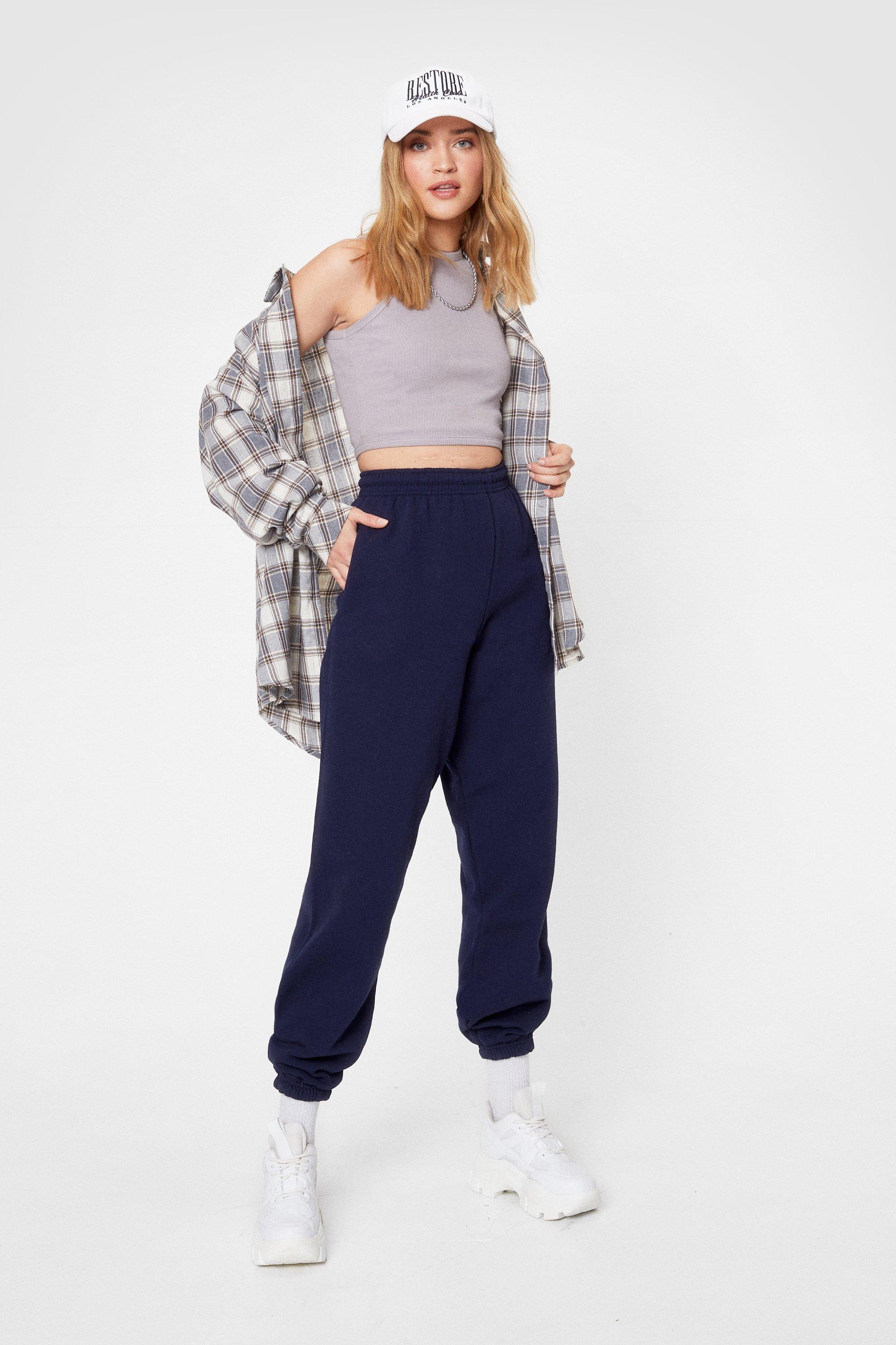 nasty gal jog the limelight stretch joggers