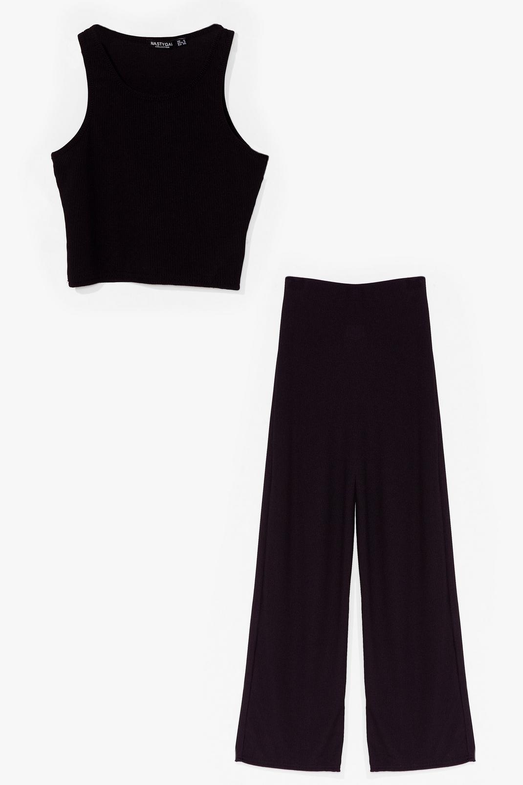 Two of a Kind Crop Top and Wide-Leg Pants Set image number 1