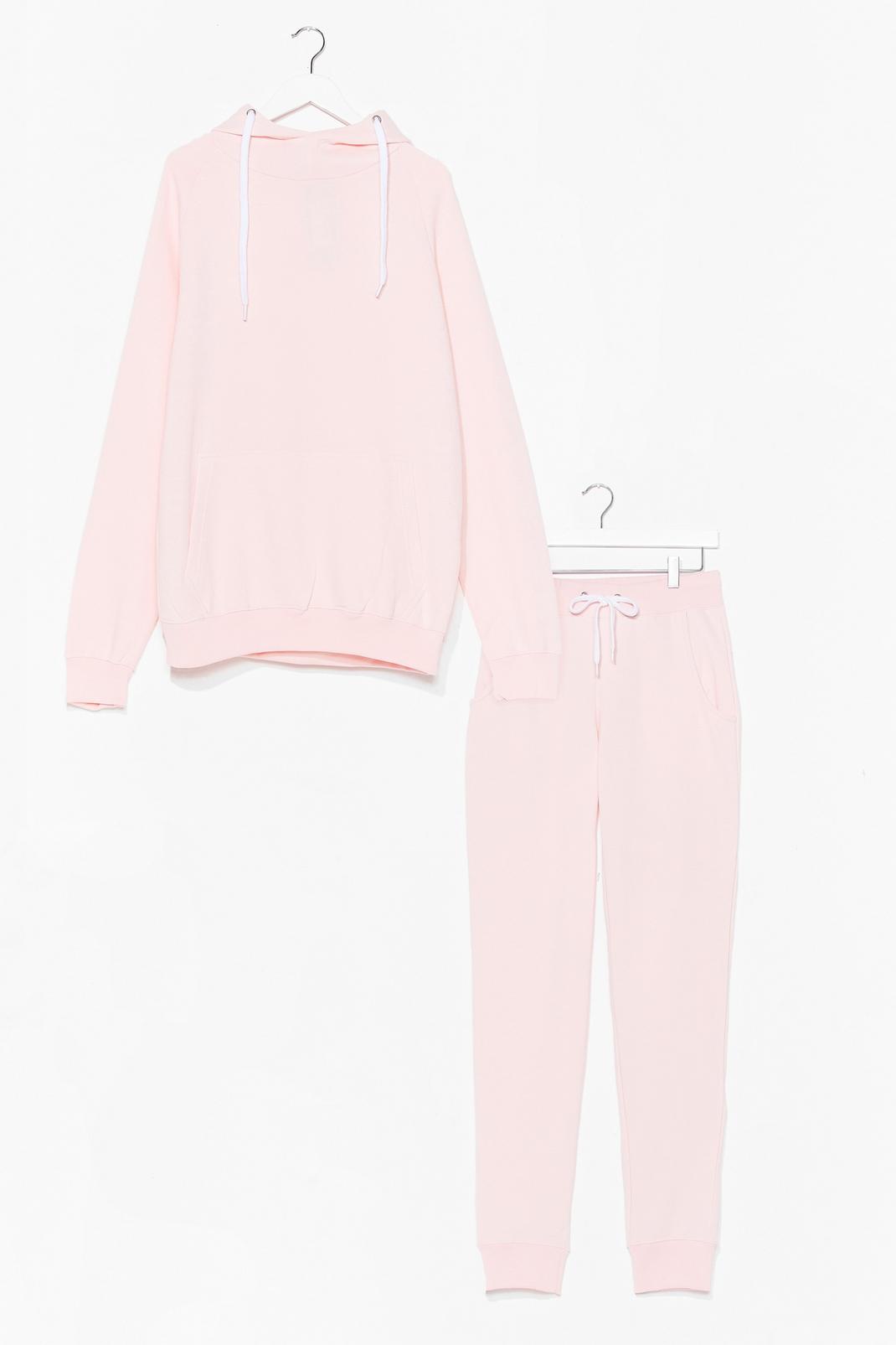 Pink No Sweat Pullover Hoodie and Joggers Set image number 1