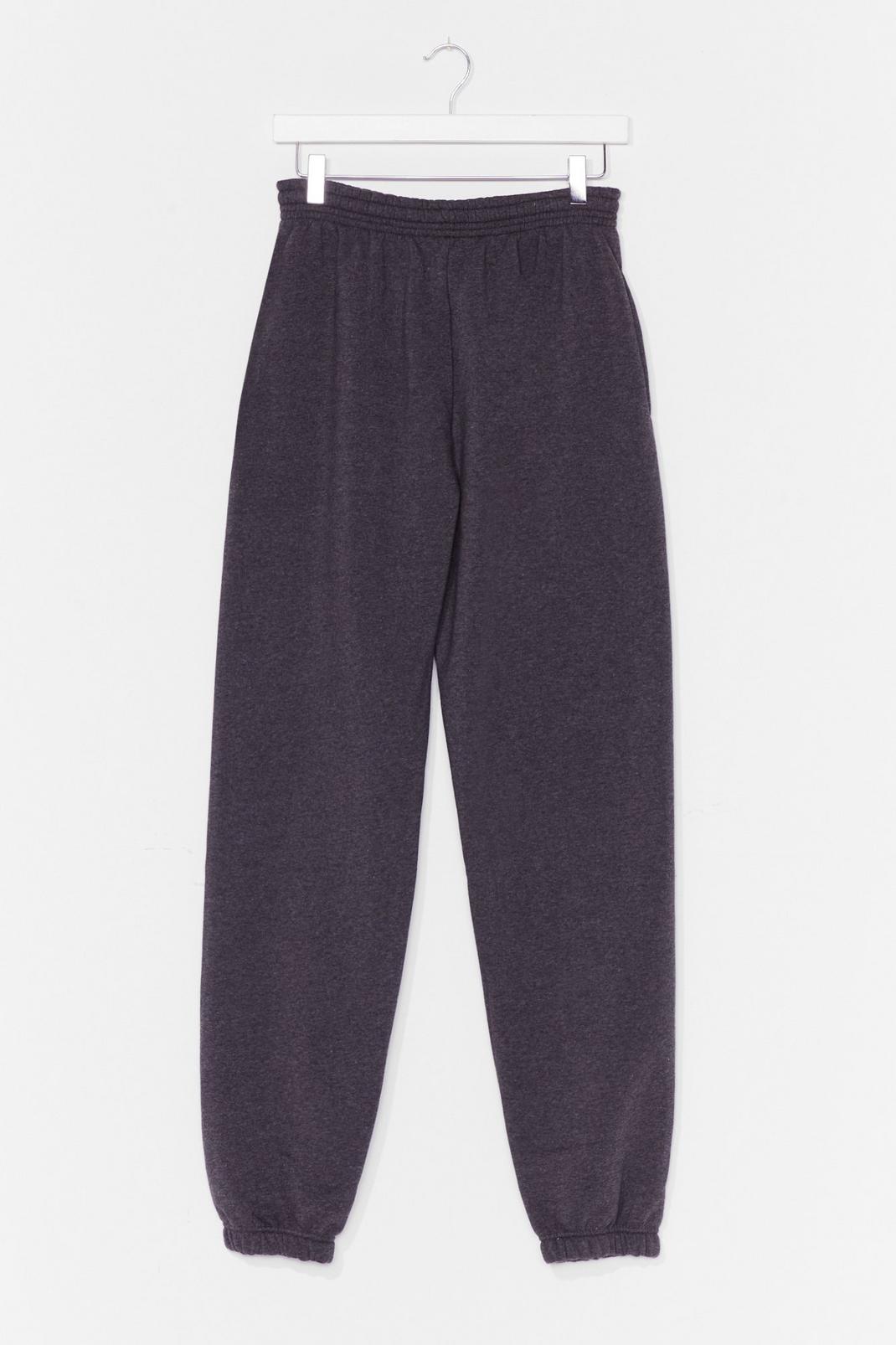 Charcoal Oversized Jersey Cuffed Sweatpants image number 1