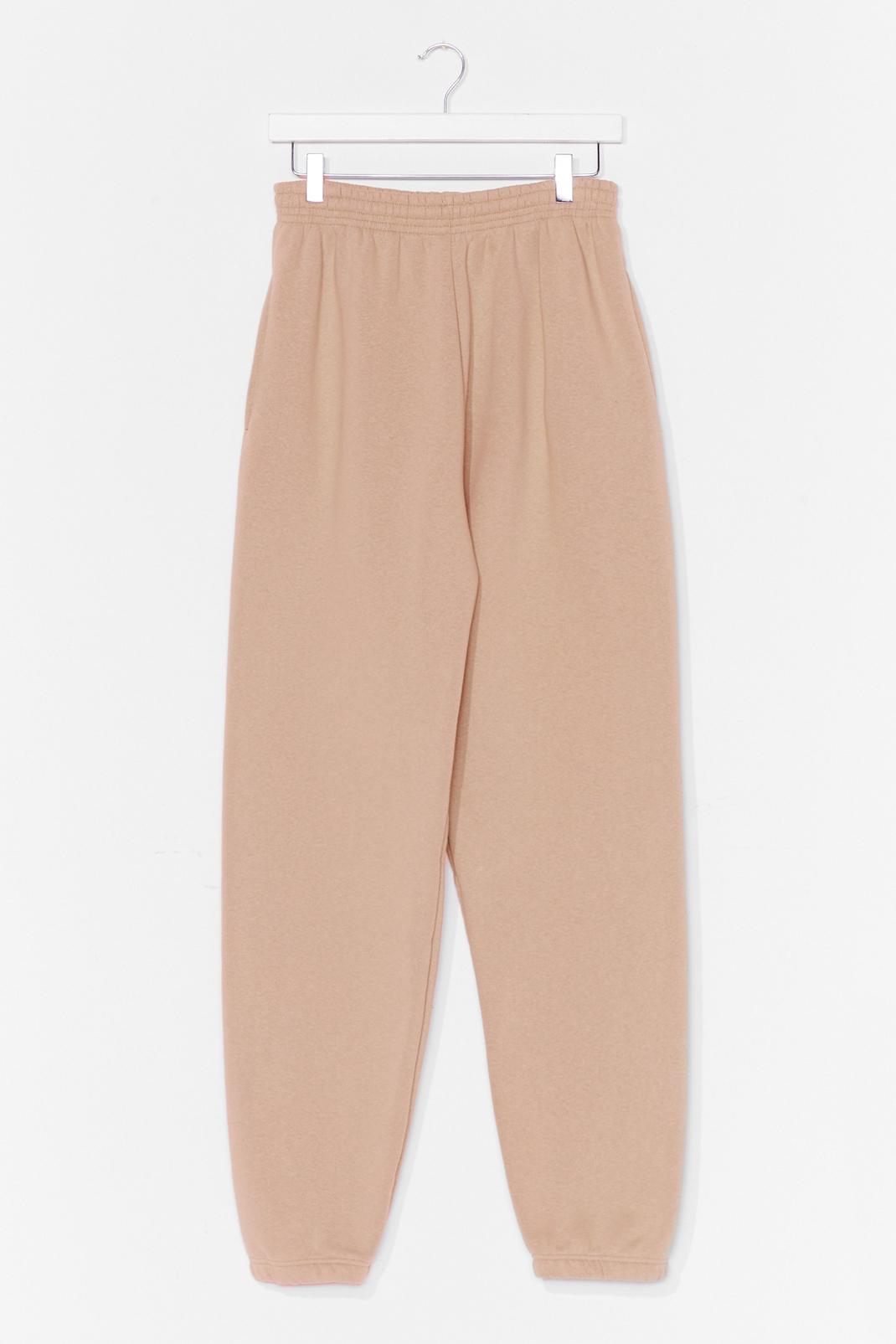 Taupe Oversized Jersey Cuffed Sweatpants image number 1