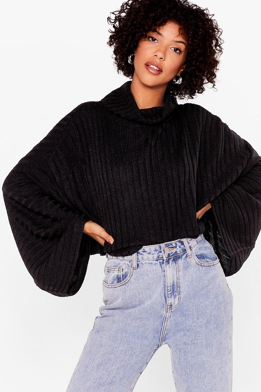 Roll With the Punches Knitted Batwing Sweater