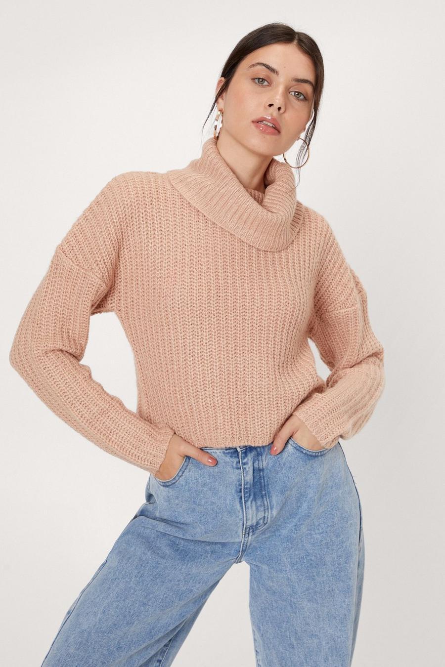 Roll With Knit Cropped Sweater