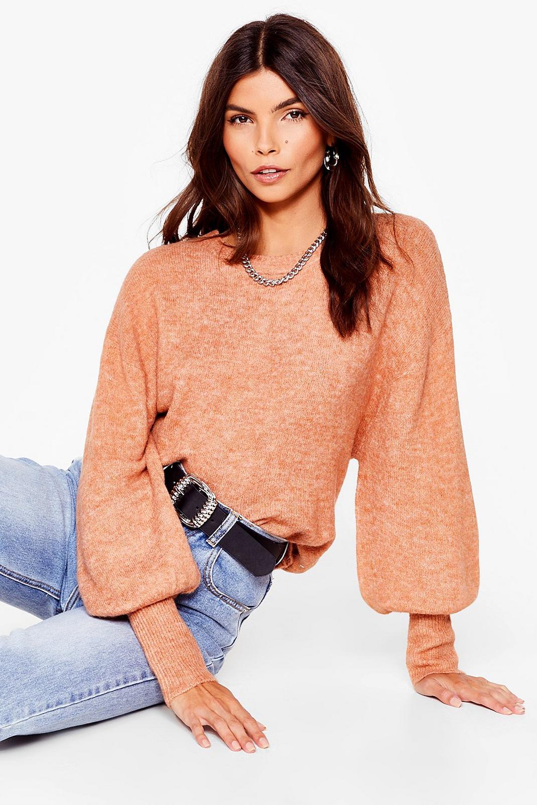 Camel Slouchy When Hungry Oversized Jumper image number 1