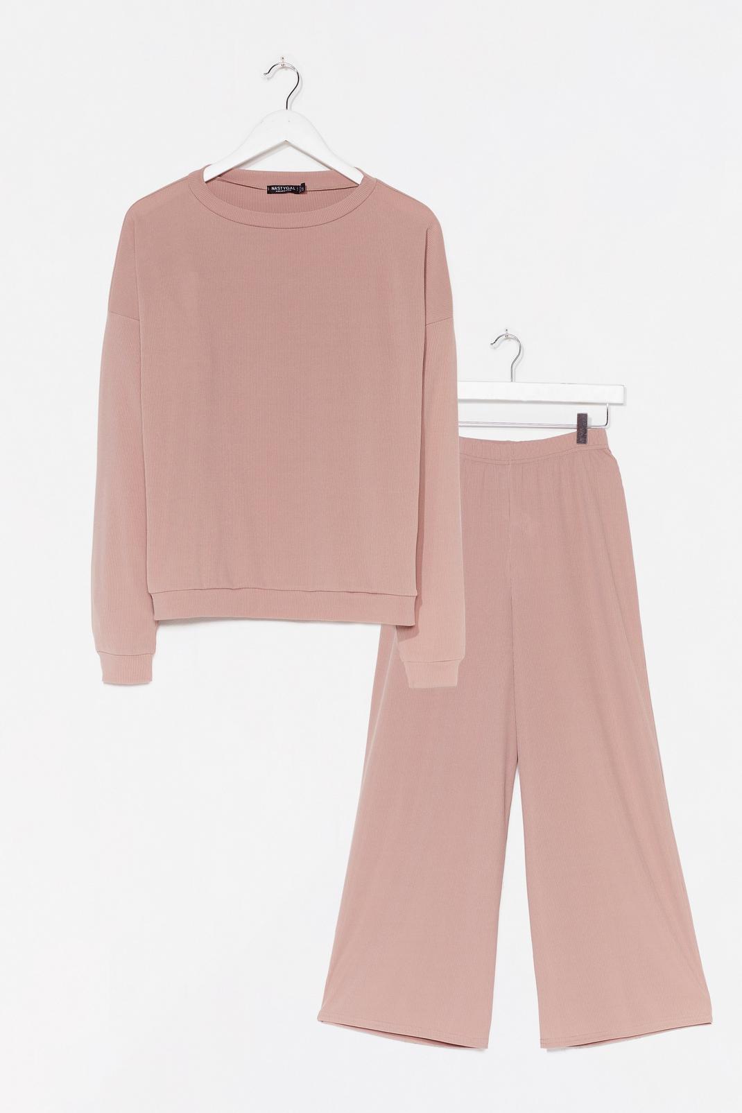 Mauve It Takes Crew Sweatshirt and Trousers Lounge Set image number 1