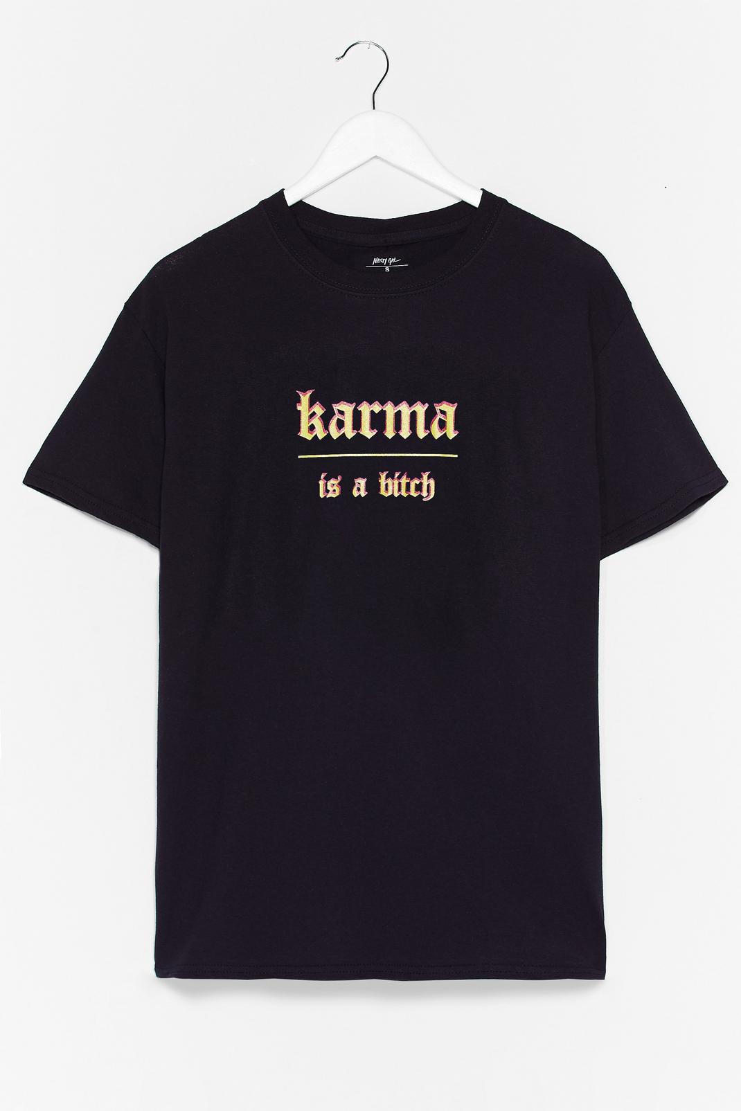 T-shirt à slogan Karma Is a Bitch image number 1
