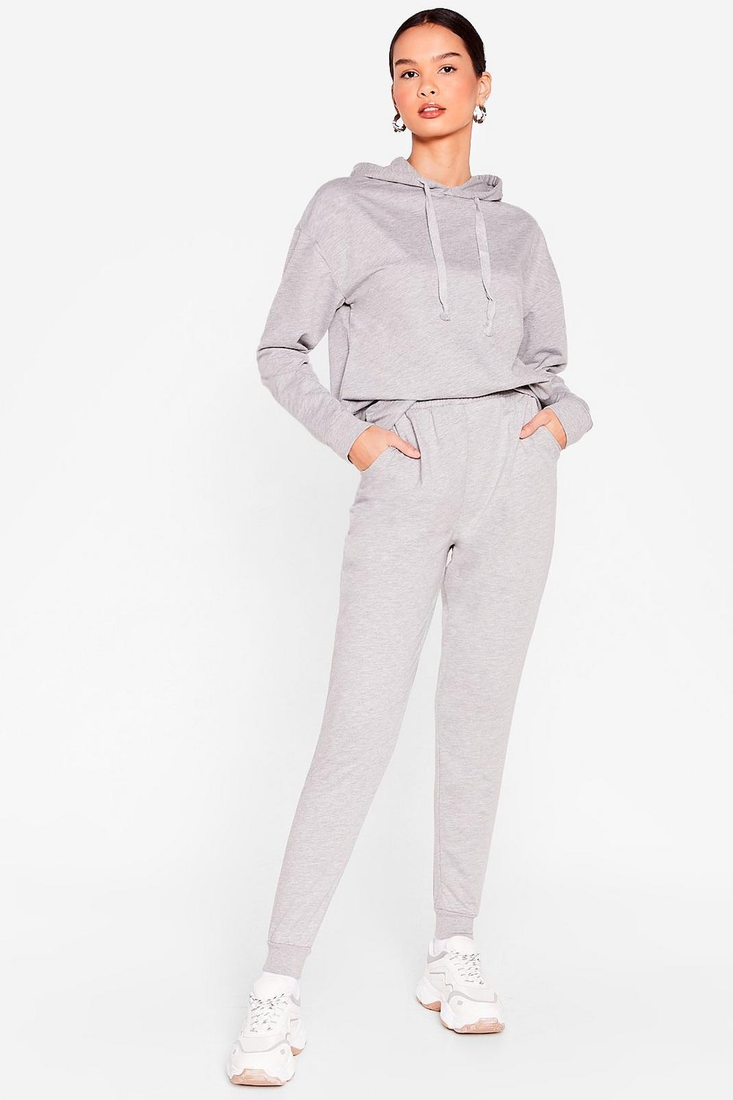 Grey Sorry We're Late Relaxed Hoodie and Jogger Set image number 1