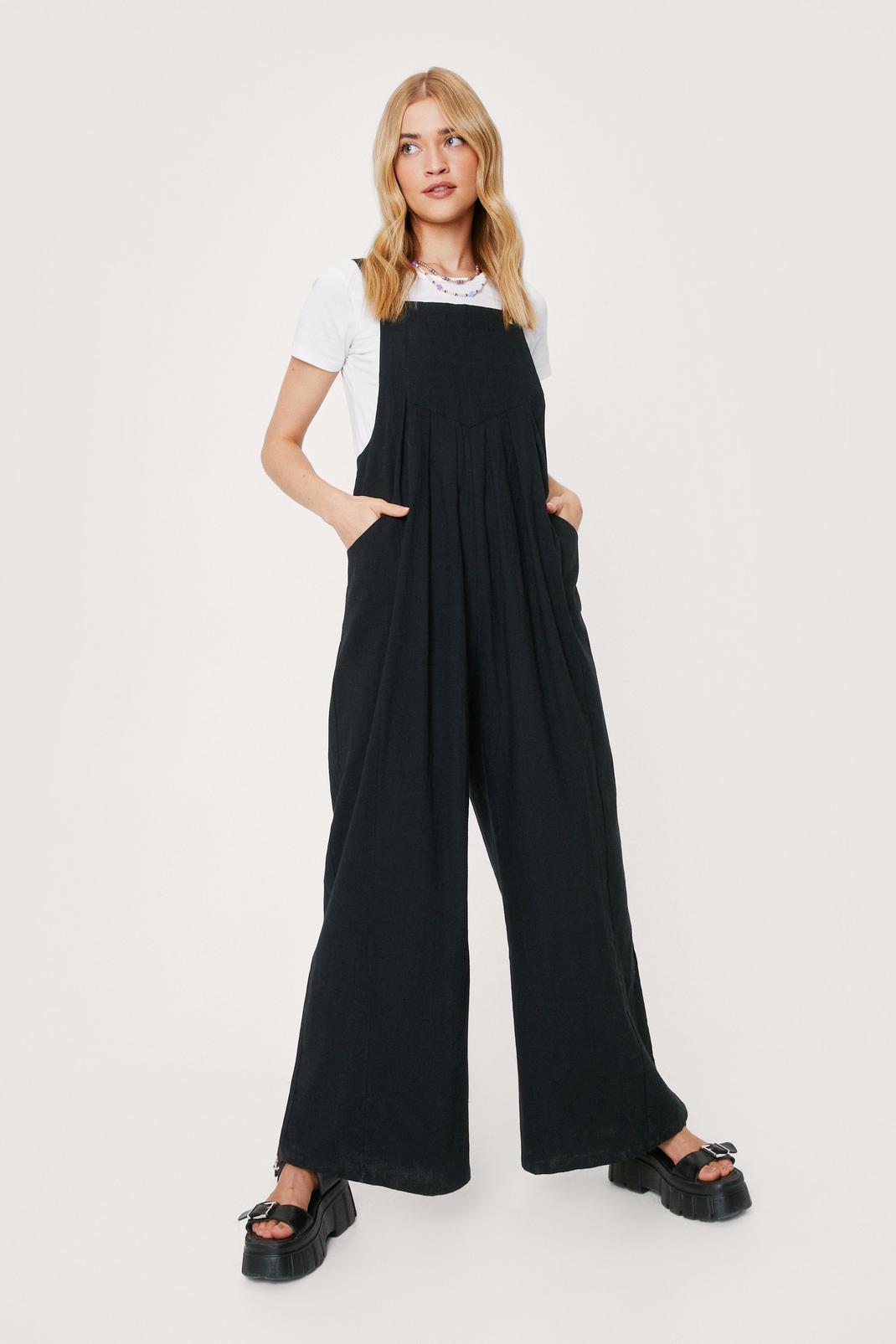 Black The Overall Winner Wide-Leg Overalls image number 1