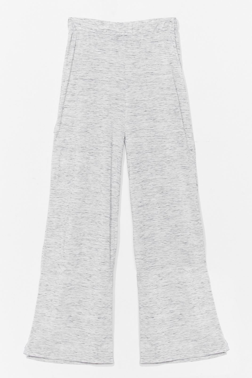 Grey marl Marl High Waisted Wide Leg Trousers image number 1