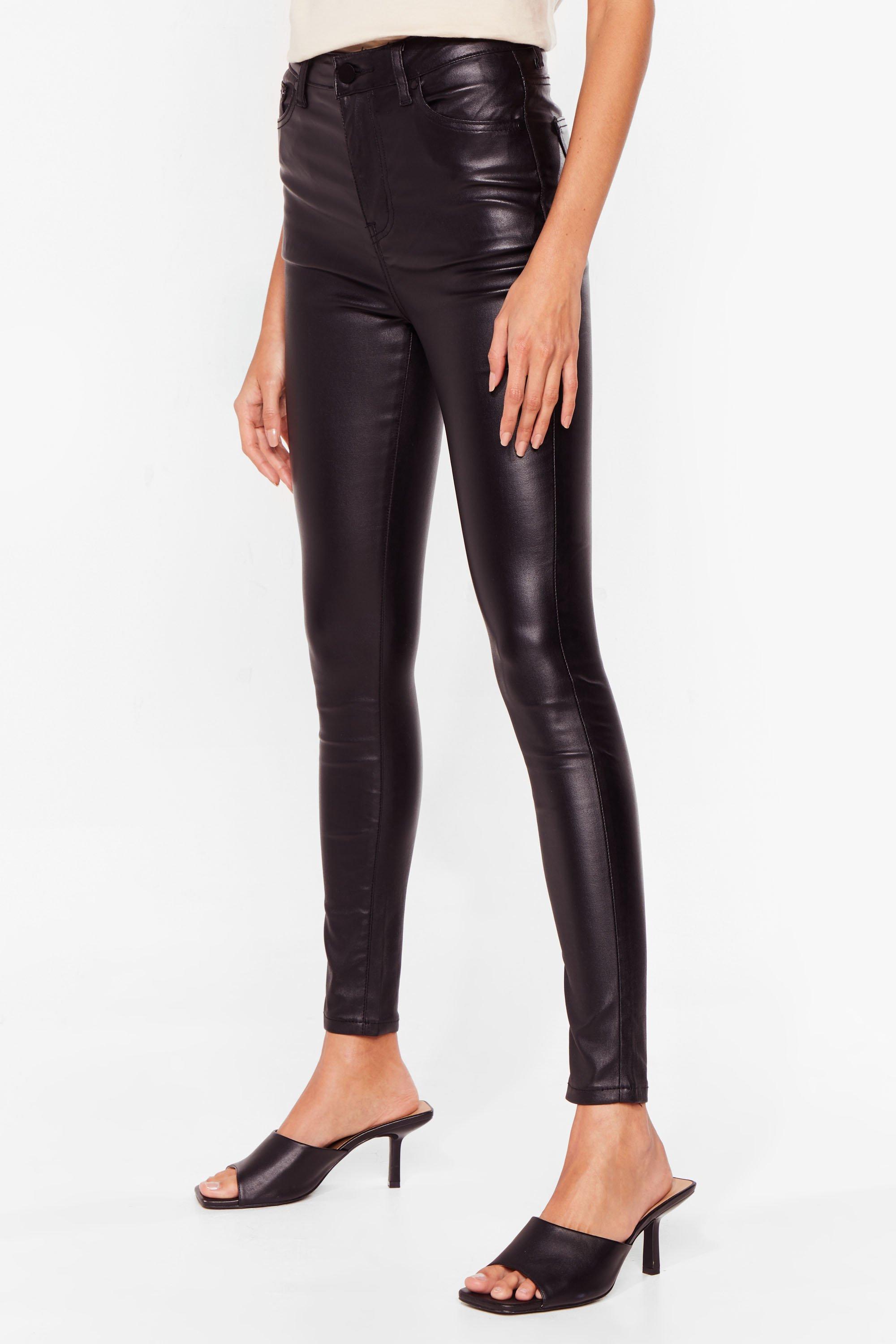 Black coated high hot sale waisted skinny jeans