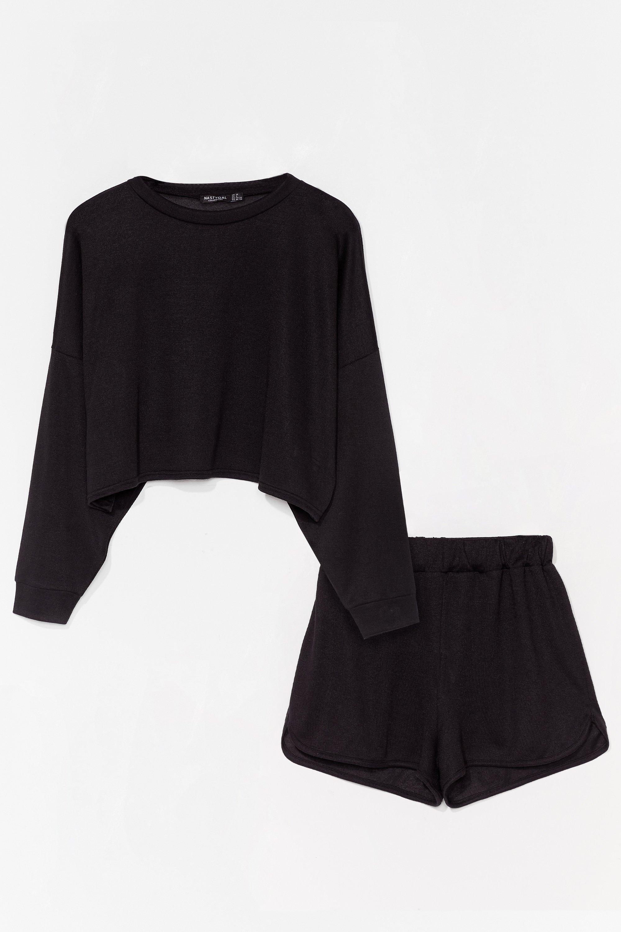 Runner Your Mouth Sweater and Shorts Lounge Set | Nasty Gal