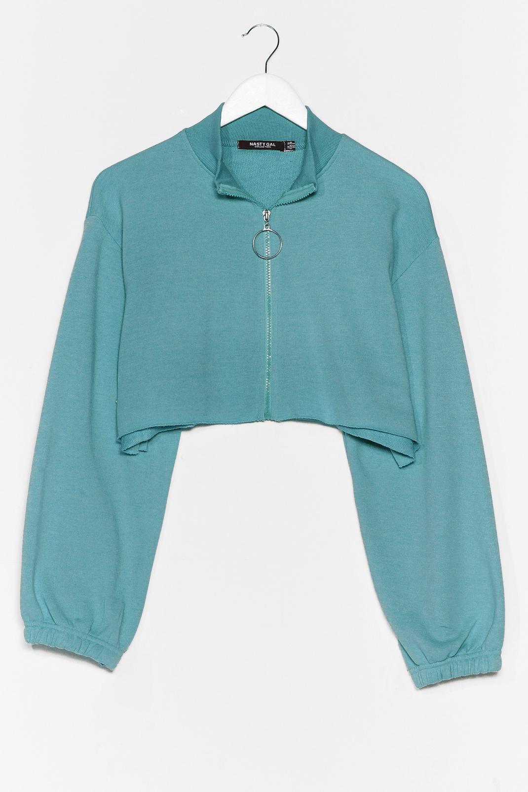 Turquoise O-Ring It On Cropped High Neck Sweater image number 1