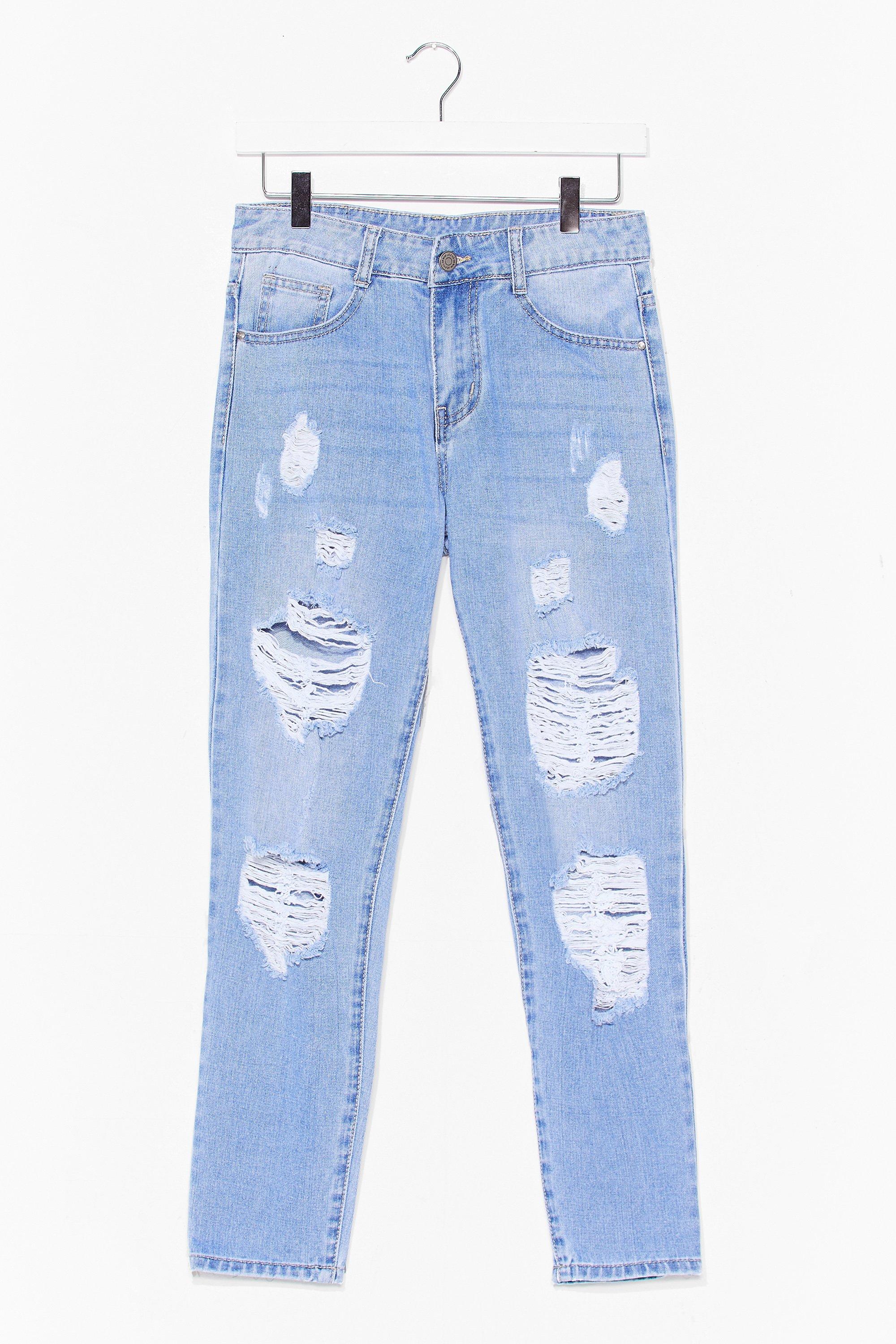light wash mom jeans ripped