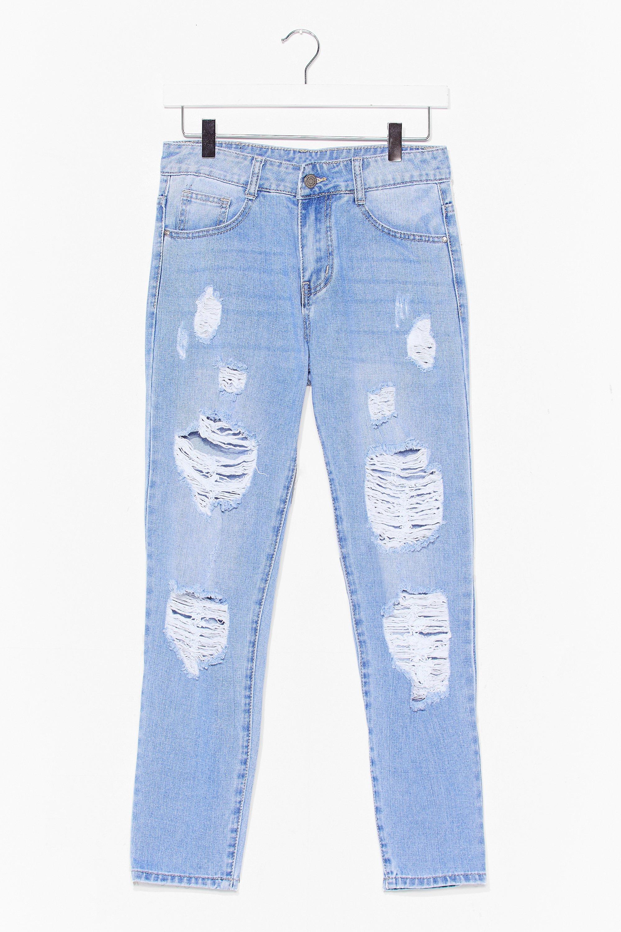 light wash distressed mom jeans