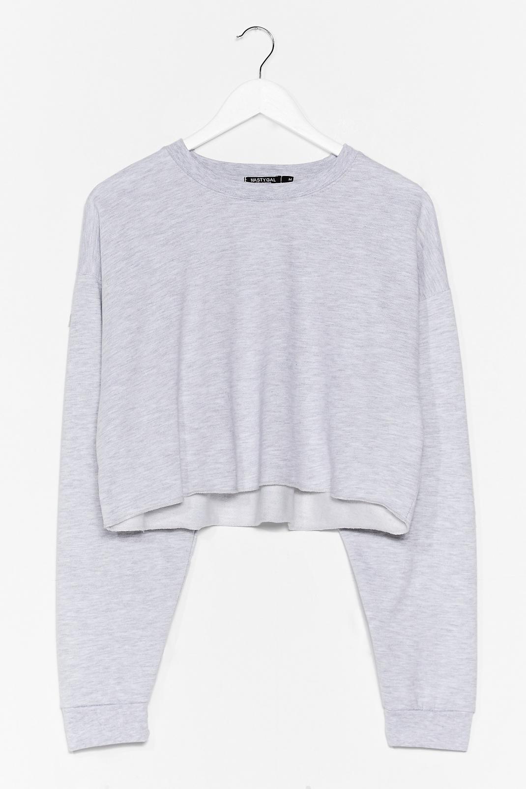 Grey marl Crop of Your Game Relaxed Sweatshirt image number 1