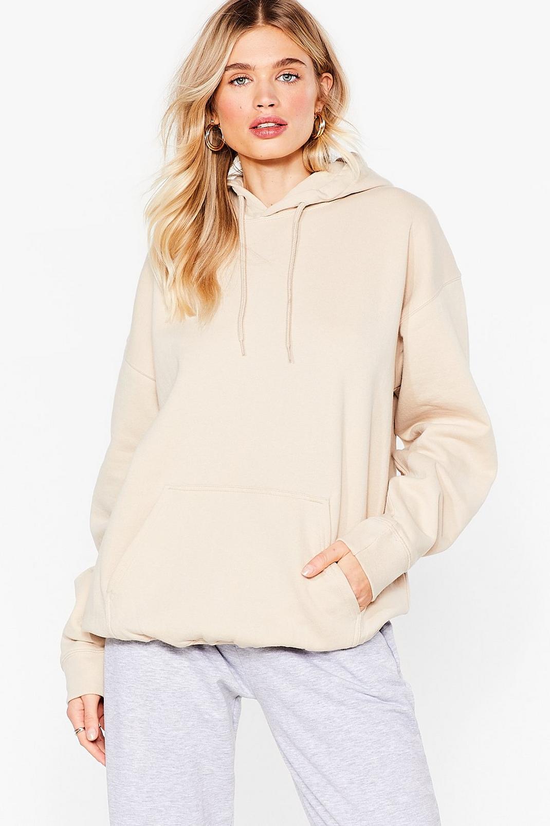 Stone Casual Drawstring Oversized Hoodie image number 1
