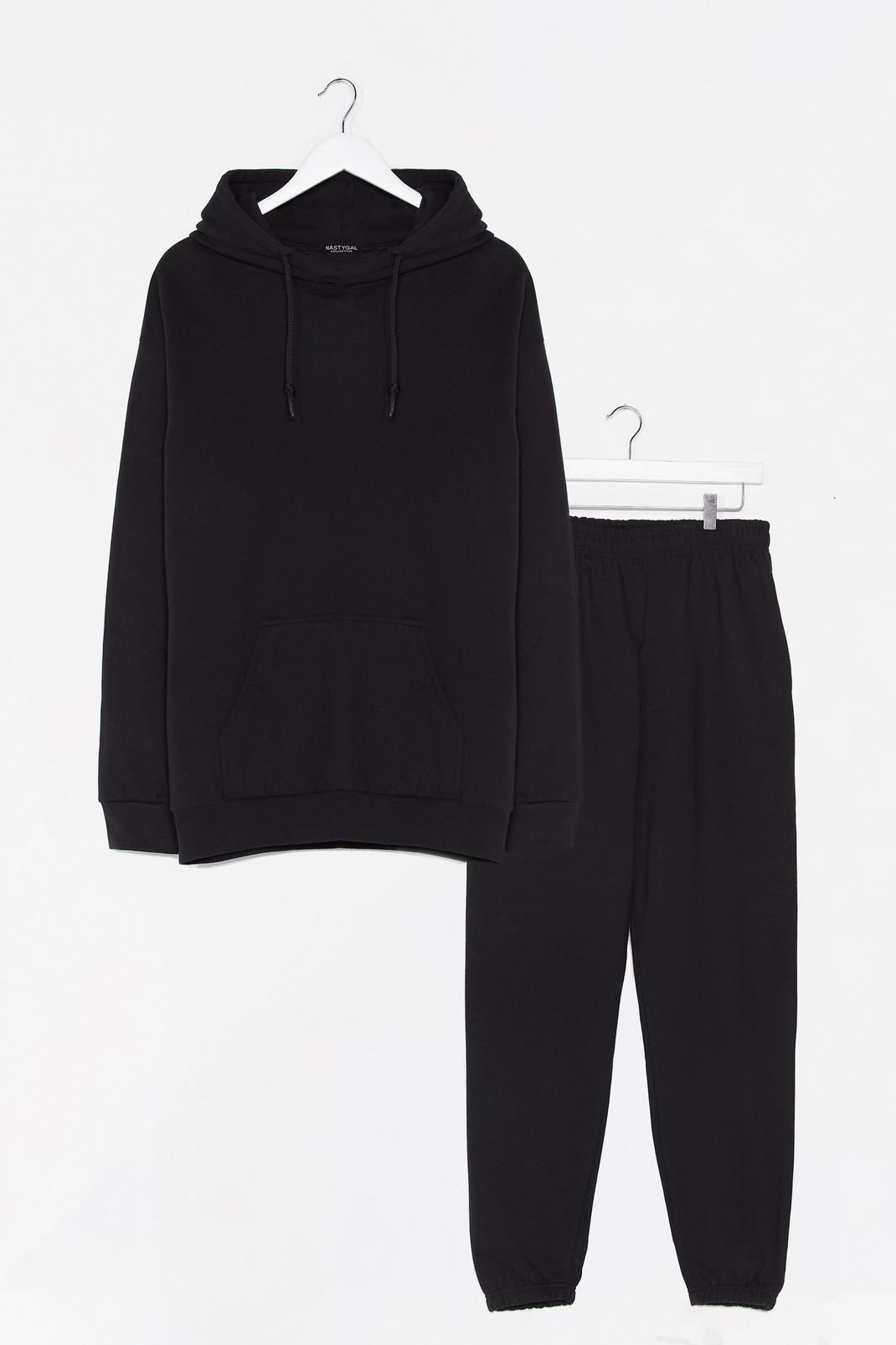 Black Frankie Says Relax Hoodie and Joggers Set image number 1
