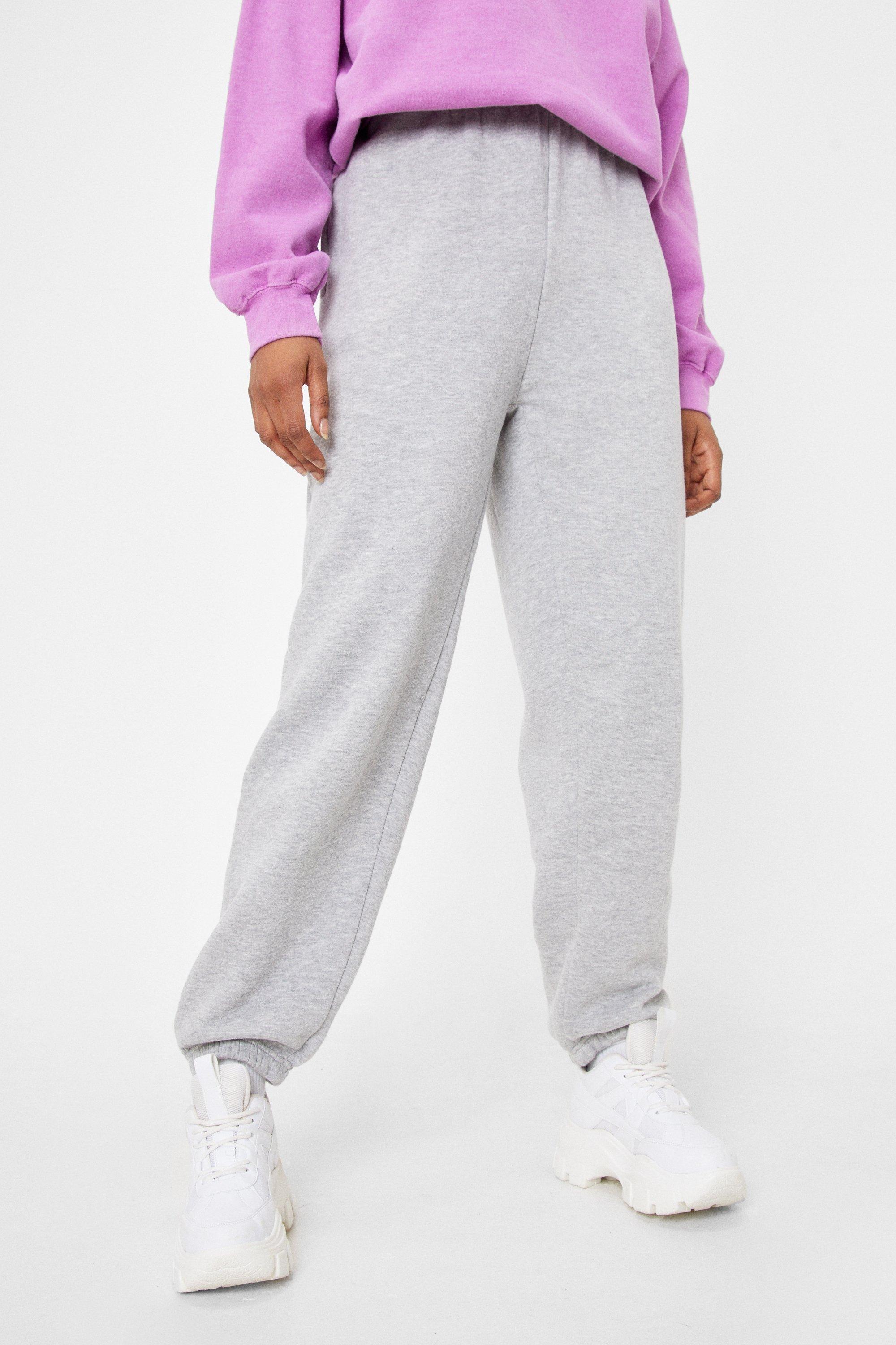 Grey High Waisted Oversized Joggers