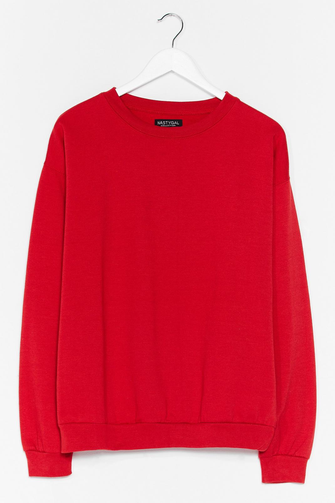 Red So Simple Relaxed Sweatshirt image number 1
