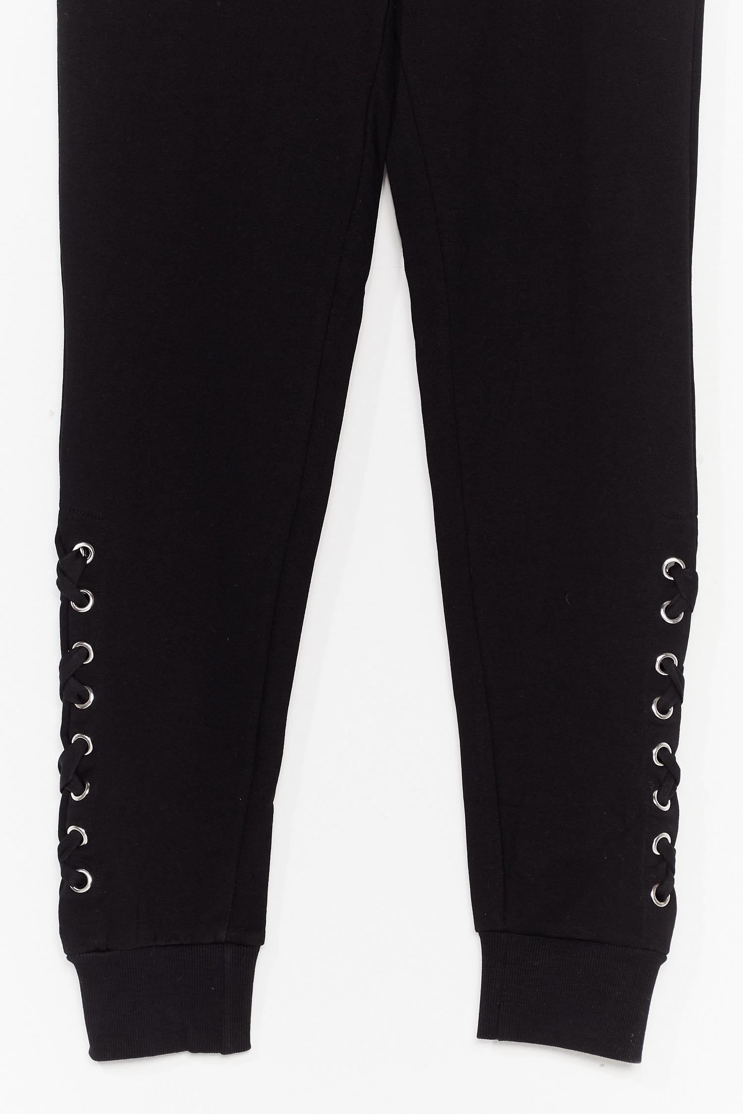 lace up joggers