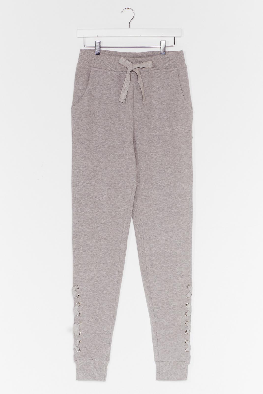 Grey Weave Been There Lace-Up Joggers image number 1
