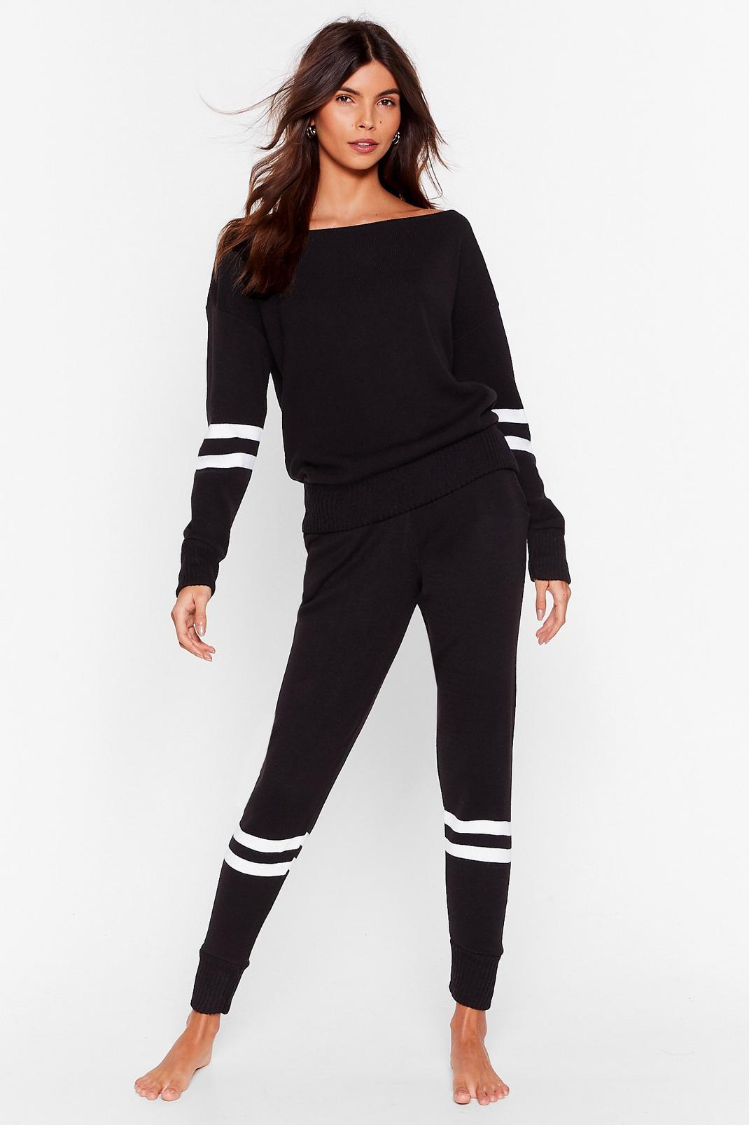 Call Time Striped Jumper and Jogger Lounge Set image number 1