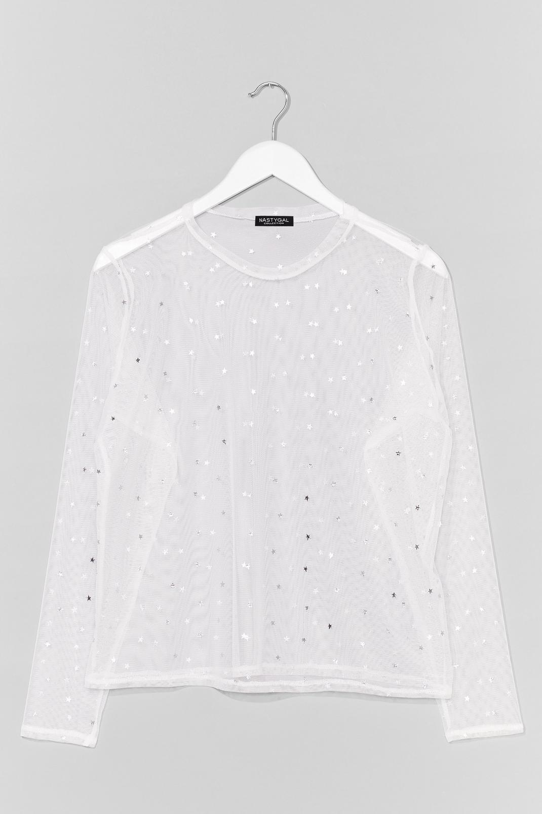 White Star Cry Mesh Top image number 1