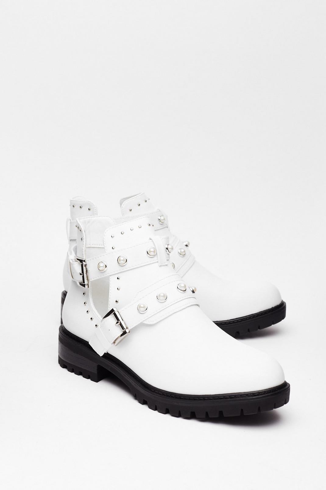 Let Me Treasure You Pearl Ankle Boots image number 1