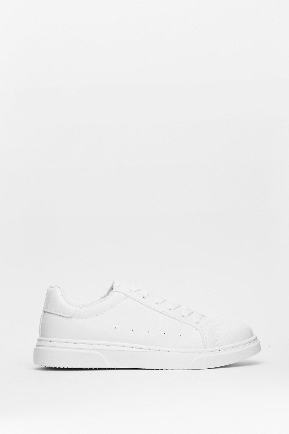 white croc sneakers