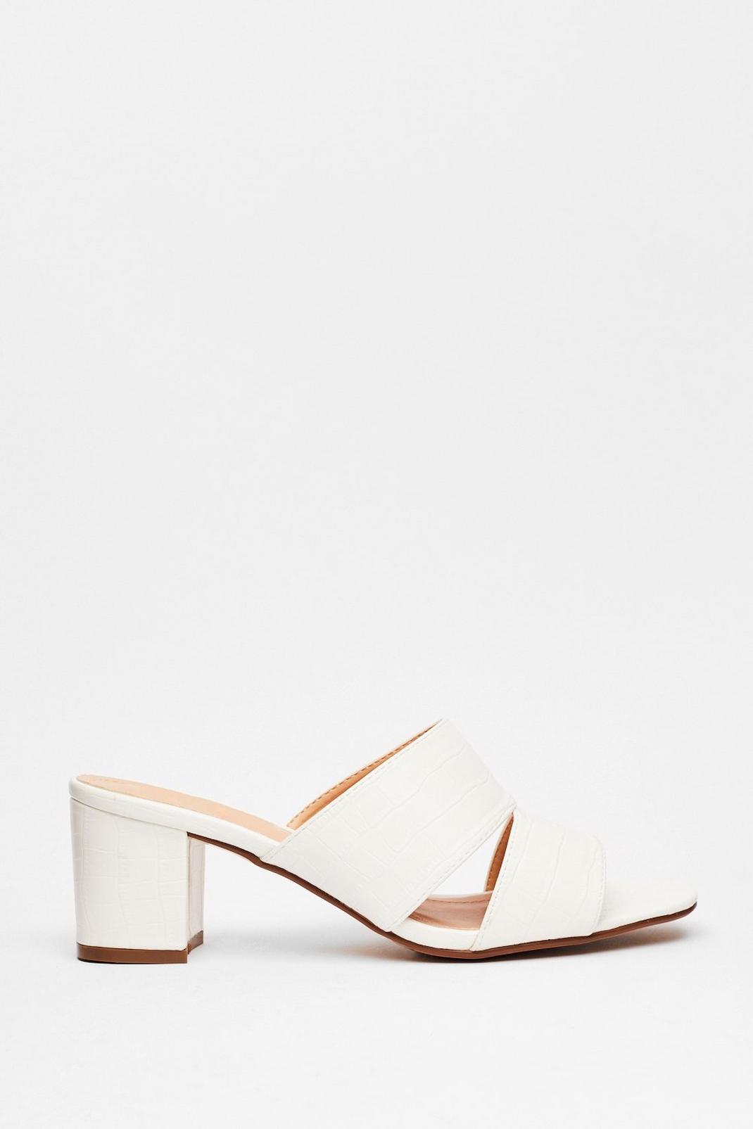 White Mule Do Babe Croc Heeled Sandals image number 1
