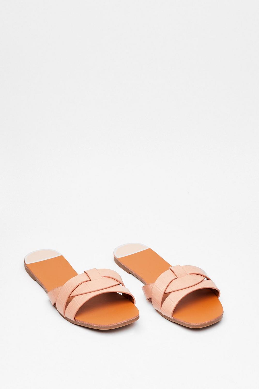 Croc This Time Faux Leather Flat Sandals | Nasty Gal