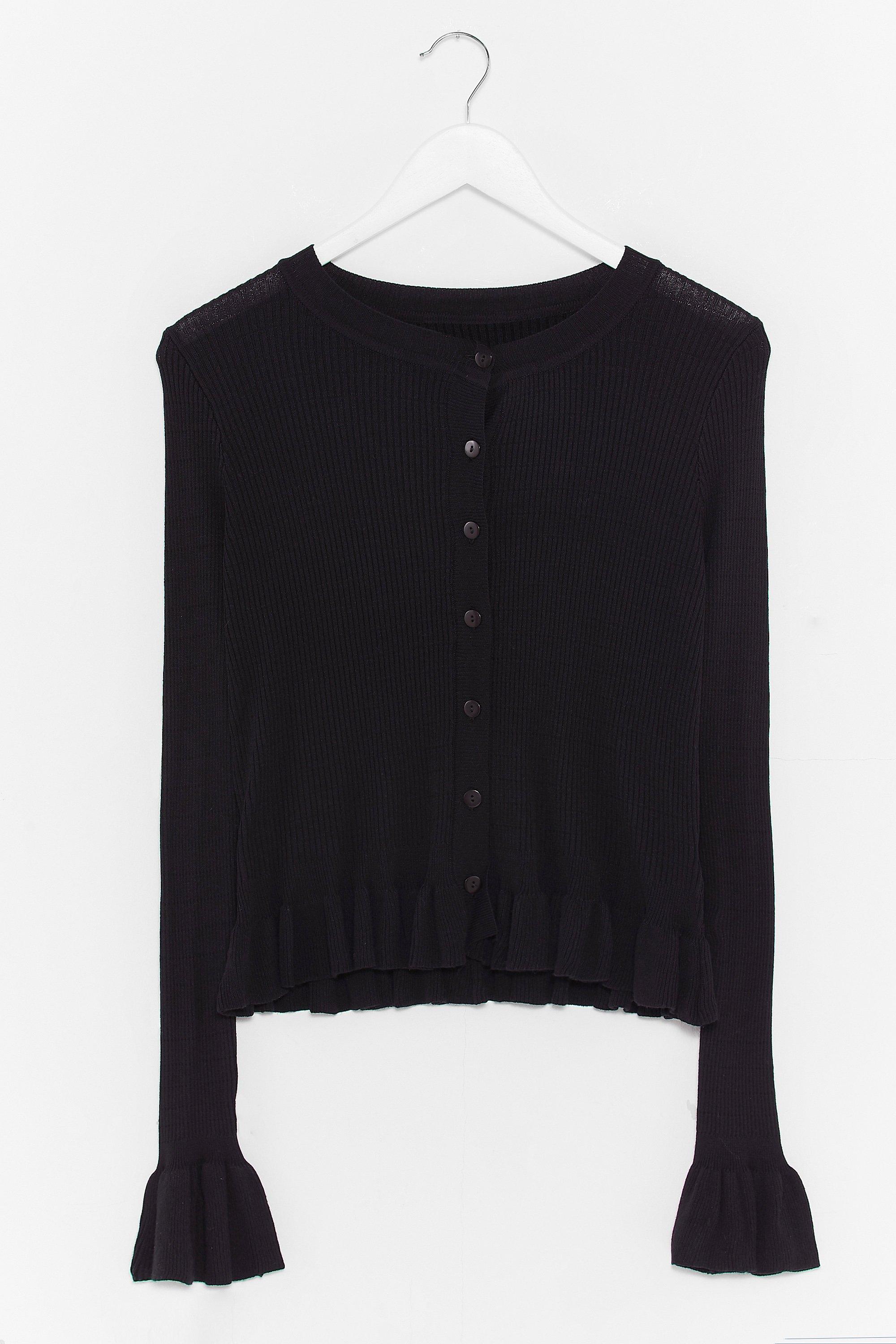 black frill cardigan