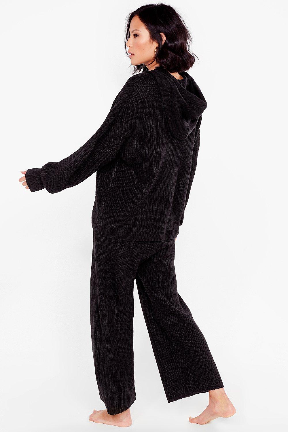 Knit's the New Style Hoodie and Wide-Leg Pants Set