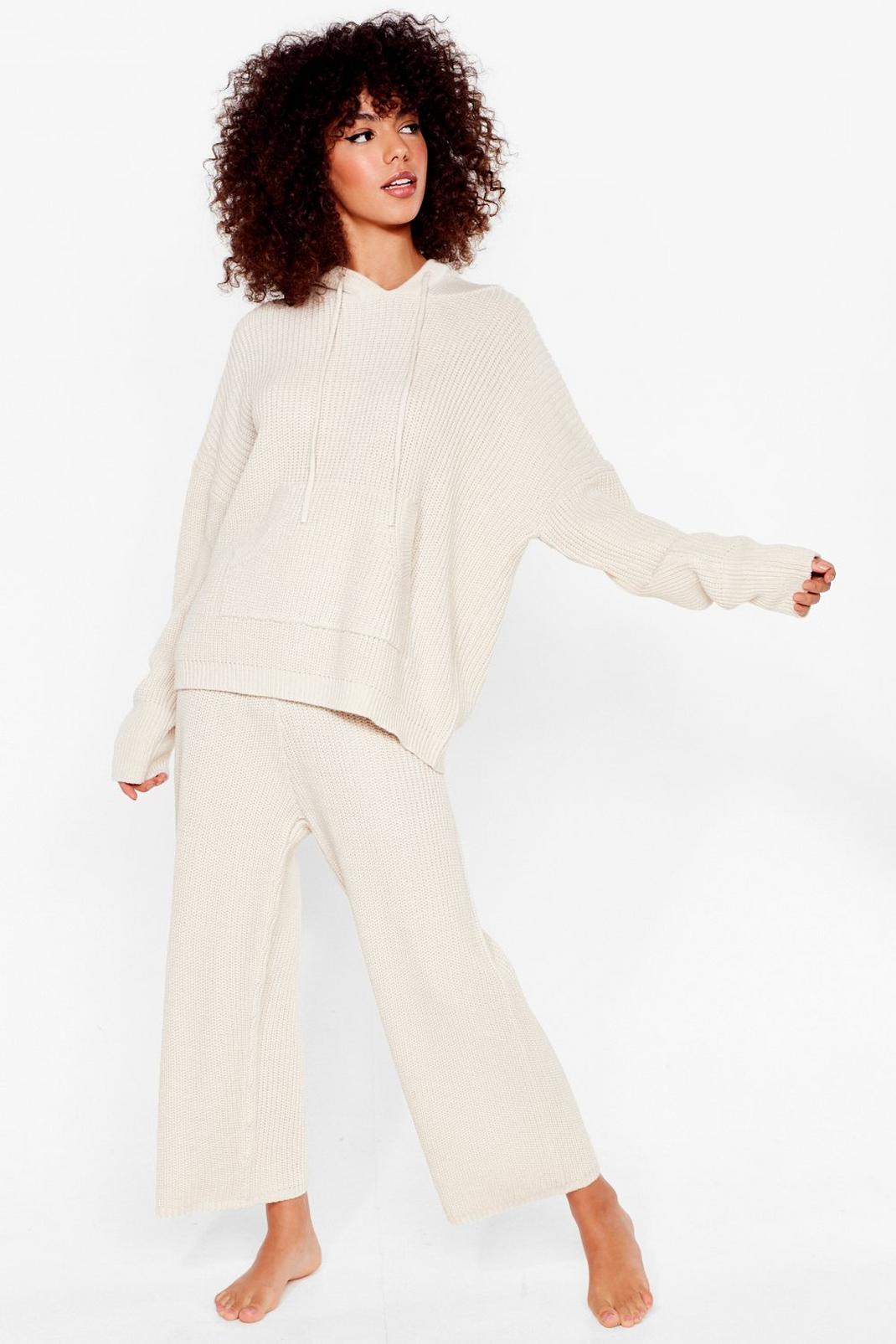 Stone Knit's the New Style Hoodie and Wide-Leg Pants Set image number 1