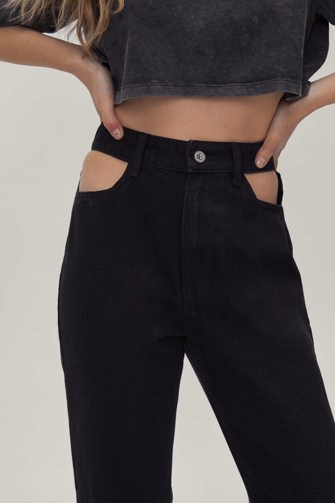 436 Cut Out High Waisted Mom Jeans image number 2