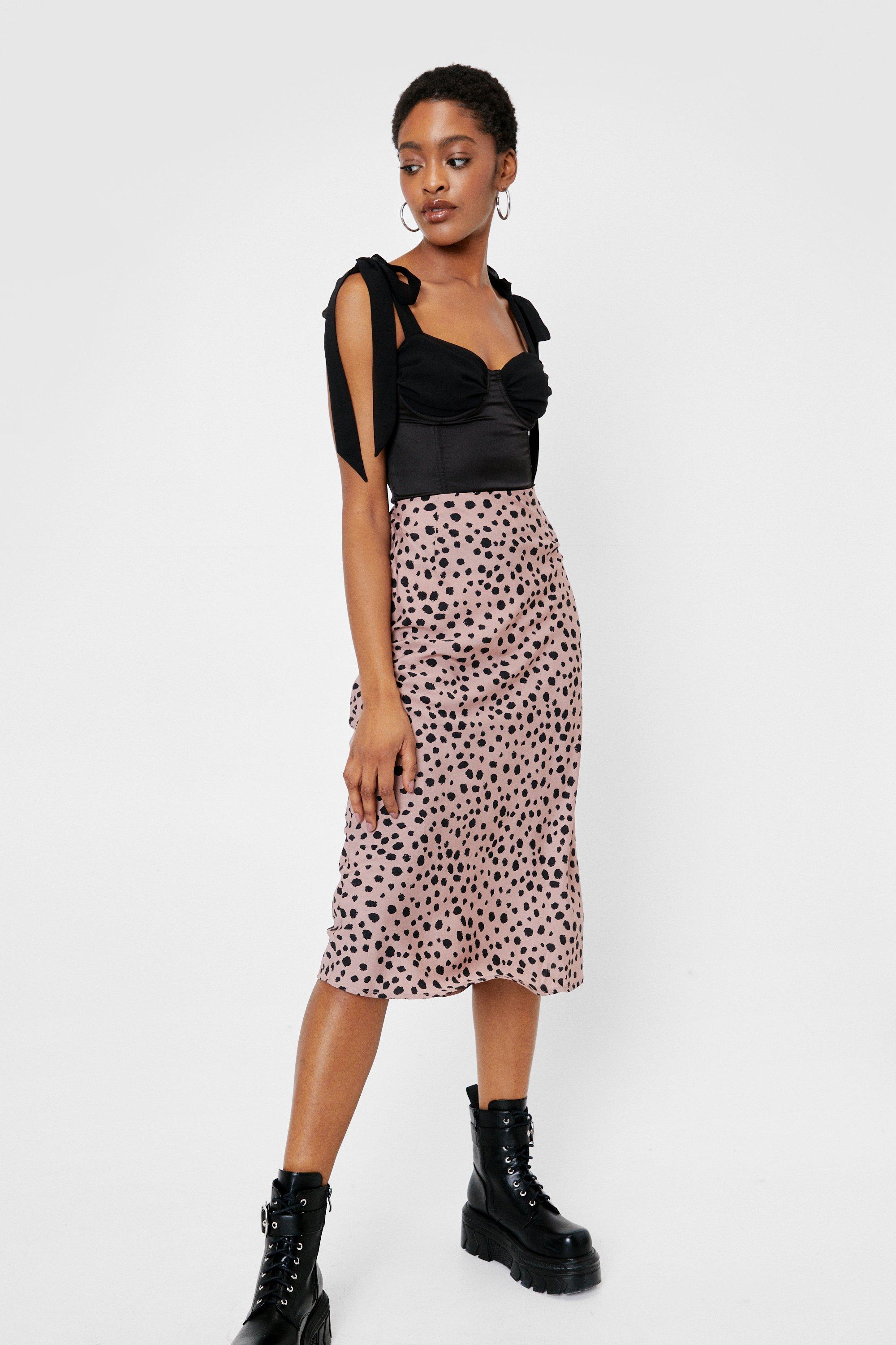 Dalmatian Satin Midi Skirt