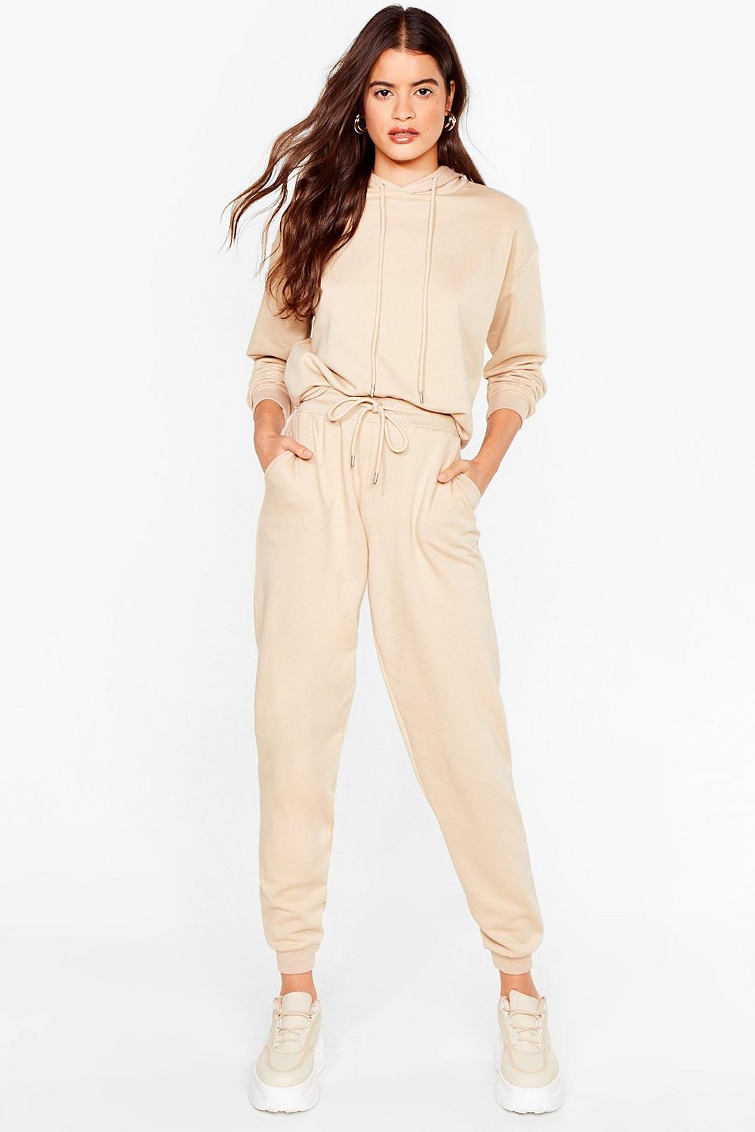 Sand Hoodie And Slouchy SweatTrousers Set image number 1
