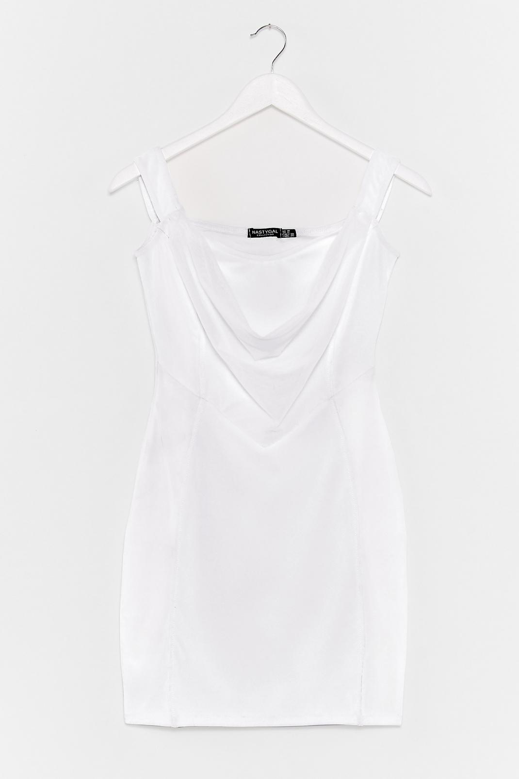 Mesh Bardot Bodycon Dress, White image number 1