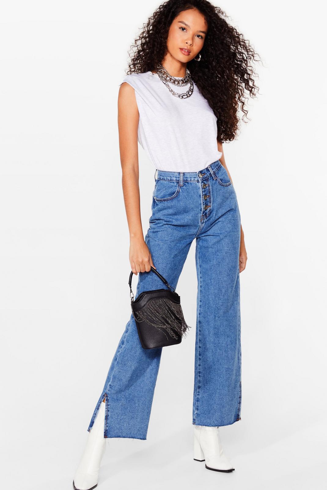 Button Me Up Relaxed Slit Jeans image number 1
