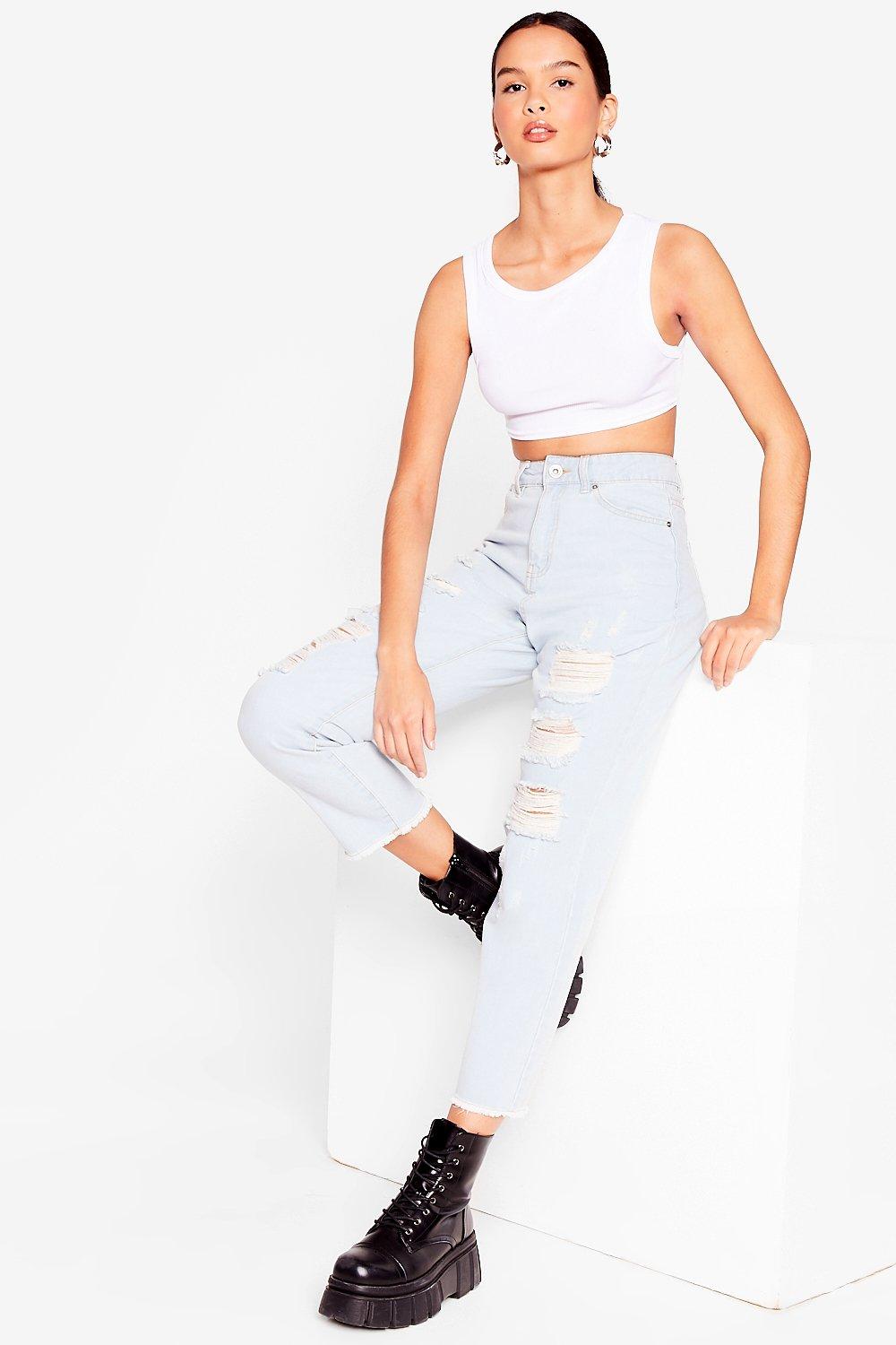 nasty gal ripped mom jeans