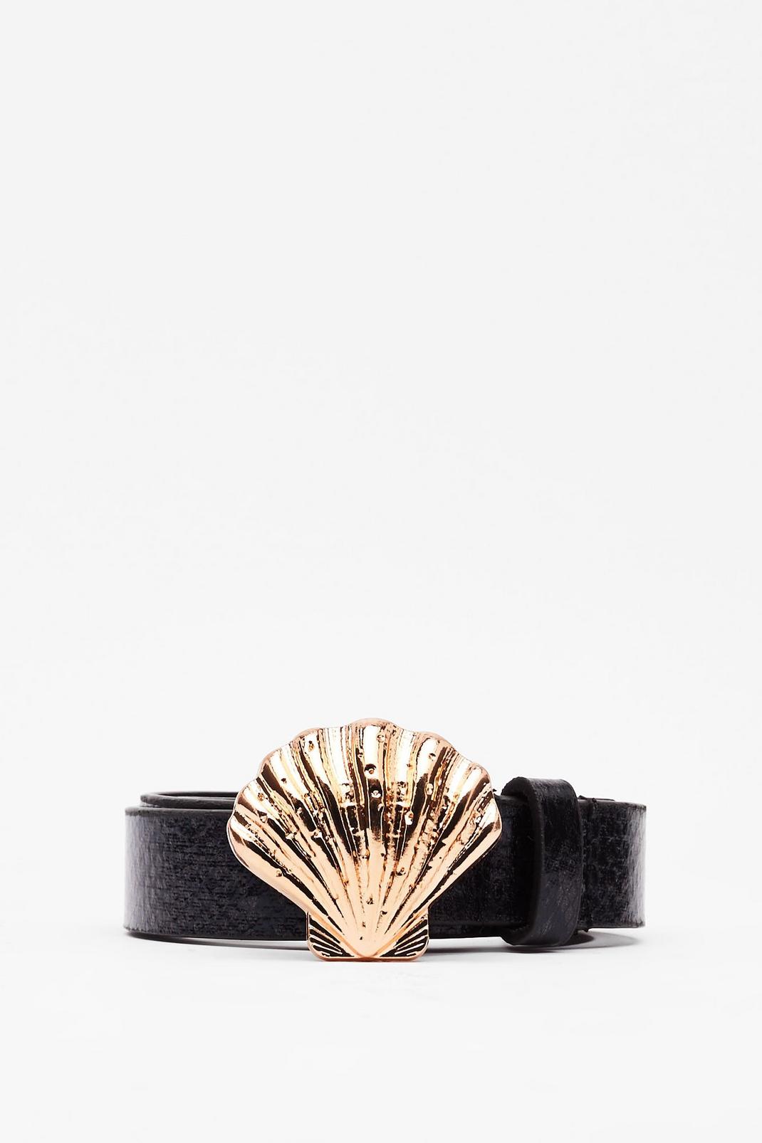 Black Highway to Shell Faux Leather Belt image number 1