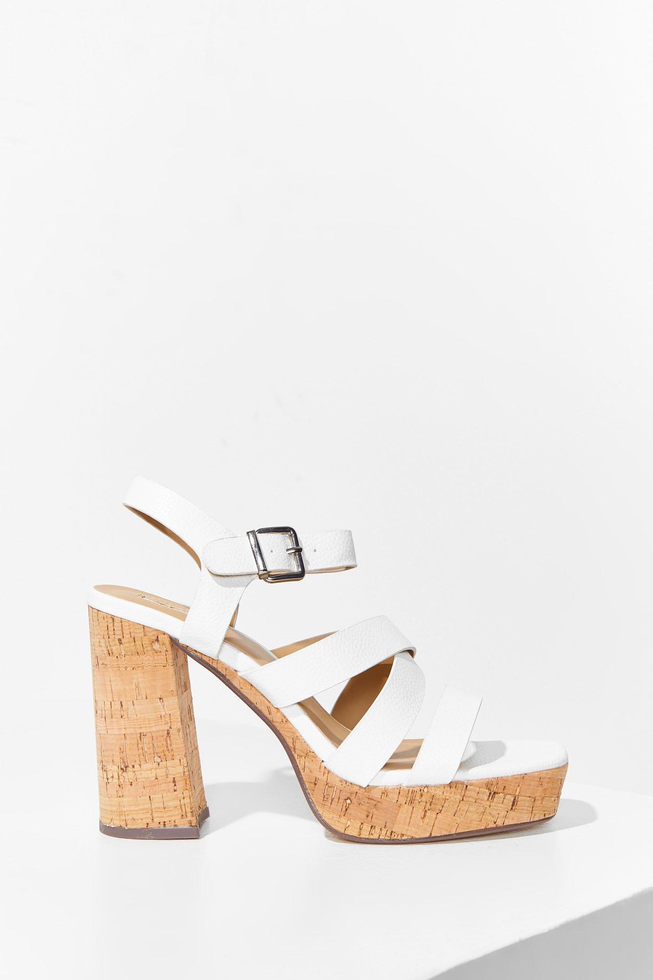 cork platform heels